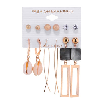 6Pairs Punk Hoop Earrings Set Big Circle Earrings Jewelry for Women Girls Steampunk Ear Clip Punk Style Earring Ear Ring daiiibabyyy